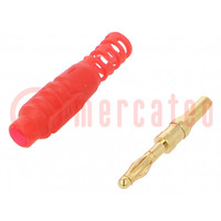 Connector: 2mm banana; plug; 10A; 30VAC; 60VDC; red