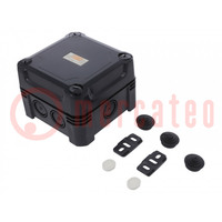 Carcasa: caja de conexiones; X: 114mm; Y: 114mm; Z: 60mm; IP67; negro