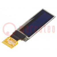 Display: OLED; graphical; 0.91"; 128x32; Dim: 30x11.5x1.26mm; white