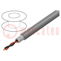 Wire: loudspeaker cable; 2x4mm2; stranded; OFC; grey; unshielded