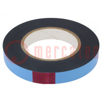Tape: fixing; W: 19mm; L: 10m; Thk: 0.8mm; two-sided adhesive; black