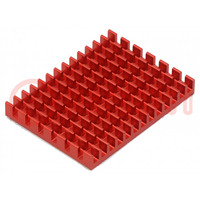 Heatsink: extruded; grilled; Raspberry Pi; red; L: 40mm; W: 30mm