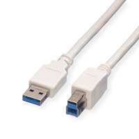 VALUE USB 3.2 Gen 1 Kabel, Typ A-B, weiß, 1,8 m