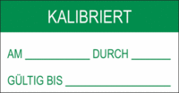 Etiketten - KALIBRIERT AM DURCH GÜLTIG BIS, Grün/Weiß, 3.8 x 7.3 cm, B-500