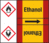 Rohrmarkierungsband mit Gefahrenpiktogramm - Ethanol, Rot/Gelb, 10.5 x 12.7 cm