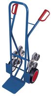 Treppenkarre mit 2 fünfarmigen Radsternen RAL5010 Enzianblau Sackkarre