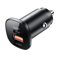 1_Acefast Autoladegerät 38W USB Typ C / USB, PPS, Power Delivery, Quick Charge 3.0, AFC, FCP schwarz (B1 schwarz)