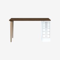 MultiDesk | 2 Eichenfüße, 1 MultiDrawer mit 8 Schüben