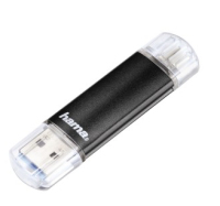 Hama Laeta Twin, 64GB lecteur USB flash 64 Go USB Type-A / Micro-USB 3.2 Gen 1 (3.1 Gen 1) Noir