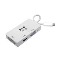 Tripp Lite U444-06N-HDV4K USB-C-Multiport-Adapter (Stecker/3 Buchsen) – 4K HDMI, DVI, VGA, HDCP, Weiß