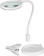 Goobay LED Magnifying Lamp with Base and Clamp, 6 W, white