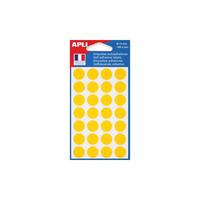 APLI 111844 selbstklebendes Etikett Rund Dauerhaft Gelb