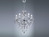 LED Kronleuchter Ø52cm 5 flammig Silber Chrom mit verchromtem Acryl Behang