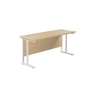 Jemini Cantilever Rectangular Desk 1600x600mm Maple/White KF806547
