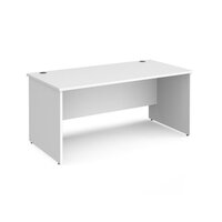 Maestro 25 straight desk 1600mm x 800mm - white top with panel end leg
