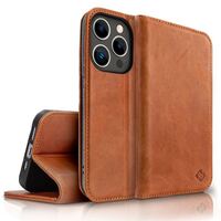 NALIA Genuine Leather Flipcase compatible with iPhone 14 Pro Max Case, Handmade 100% Cowhide Leather Protective Cover with RFID Protection, Card Slots & Stand Function, Premium ...