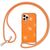 NALIA Neon Glitter Cover with Band compatible with iPhone 12 Pro Max Case, Transparent Sparkly Silicone Bumper & Adjustable Holder Strap, Slim Phone Bling Skin & Lanyard Orange ...