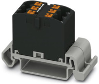 Verteilerblock, Push-in-Anschluss, 0,14-4,0 mm², 6-polig, 24 A, 8 kV, schwarz, 3