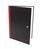 Black n Red A4 Casebound Hard Cover Notebook Smart Ruled 96 Pages Black/Red