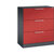 Armario para archivadores colgantes ASISTO, anchura 800 mm, con 3 cajones, gris negruzco / rojo vivo.