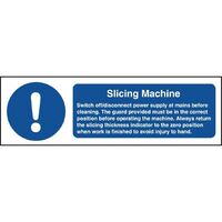 Slicing Machine Safety Sticker - Safety Self Adhesive Sign - 100X300mm