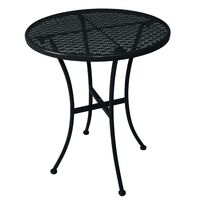Bolero Patterned Round Bistro Table in Black 600mm - Steel Frame and Top