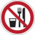 Sicherheitskennzeichnung - Essen und Trinken verboten, Rot/Schwarz, 10 cm