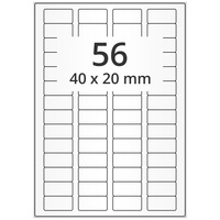 Universaletiketten 40 x 20 mm, 28.000 Haftetiketten weiß auf DIN A4 Bogen, Papier permanent