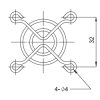 Produktfoto: Metall-Lüftergitter für Axiallüfter 40 mm 2 Ringe