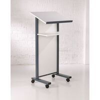 Coloured panel front lectern, white
