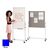 Combination mobile flip chart easel and whiteboard with felt noticeboard - 1200 x 700 board, blue felt