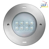 LED Einbau-Scheinwerfer / Unterwasserleuchte, 50° symmetrisch, 8 Multichip POW-LED, 50W, IP68/IP69, Edelstahl, RGB + 6000K