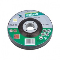 WOLFCRAFT 1621300 - Discos de corte para piedra cubo deportado diam 115 x 25 x 222 mm