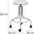 Taboret stołek laboratoryjny warsztatowy ze stali nierdzewnej 45-60 cm do 100 kg