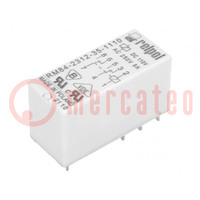 Relay: electromagnetic; DPDT; Ucoil: 110VDC; 8A; 8A/250VAC; PCB