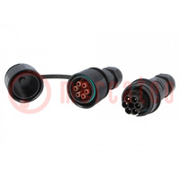 Connector: AC supply; screw terminal; male + female; 6÷14mm; 400V