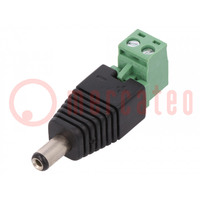 Transition: adapter; 5.5/2.1mm; 5.5mm; 2.1mm; screw terminal
