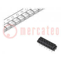 Micro-MaTch; socket; female; PIN: 12; SMT; on PCBs; Layout: 2x6