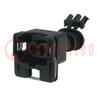 Connector: automotive; JPT; female; plug; for cable; PIN: 2; black