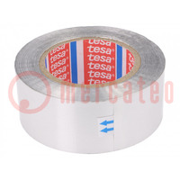 Tape: duct; W: 50mm; L: 50m; Thk: 0.07mm; grey; acrylic; aluminium