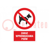 Znak bezpieczeństwa; zakazu; PVC; W: 200mm; H: 300mm