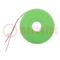 NEON LED tape; green; 2835; 24V; LED/m: 120; 6mm; IP65; 8W/m