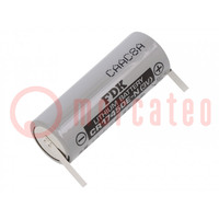 Battery: lithium; 3V; 4/5A,CR8L; 2600mAh; non-rechargeable