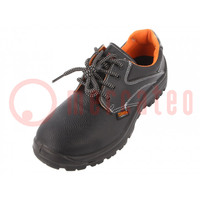 Shoes; Size: 43; black; leather; with metal toecap; 7241EN