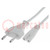 Kabel; 2x0,75mm2; CEE 7/16 (C) Stecker,IEC C7 weiblich; PVC; 3m