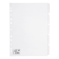 5 Star A4 5-Part Subject Dividers Wht