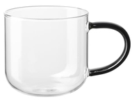 ASA SELECTION COPPA TASSE À ANSE TASSE À CAFÉ TASSE À THÉ VERRE BLACK 400 ML COPPAGLASSBLA04L