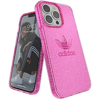 ADIDAS COQUE CONÇUE POUR IPHONE 13 PRO 6.1 - COQUE RÉSISTANTE AUX CHUTES - BORDS SURÉLEVÉS - ROSE PAILLETÉ 47121