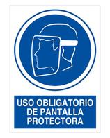 ARCHIVO 2000 SEÑAL "OBLIGATORIO USO DE PANTALLA PROTECTORA" 210X297 PVC AZUL Y BLANCO