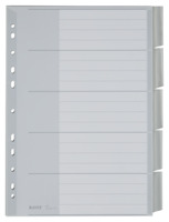 Plastikregister Blanko, A4, PP, 5 Blatt, grau